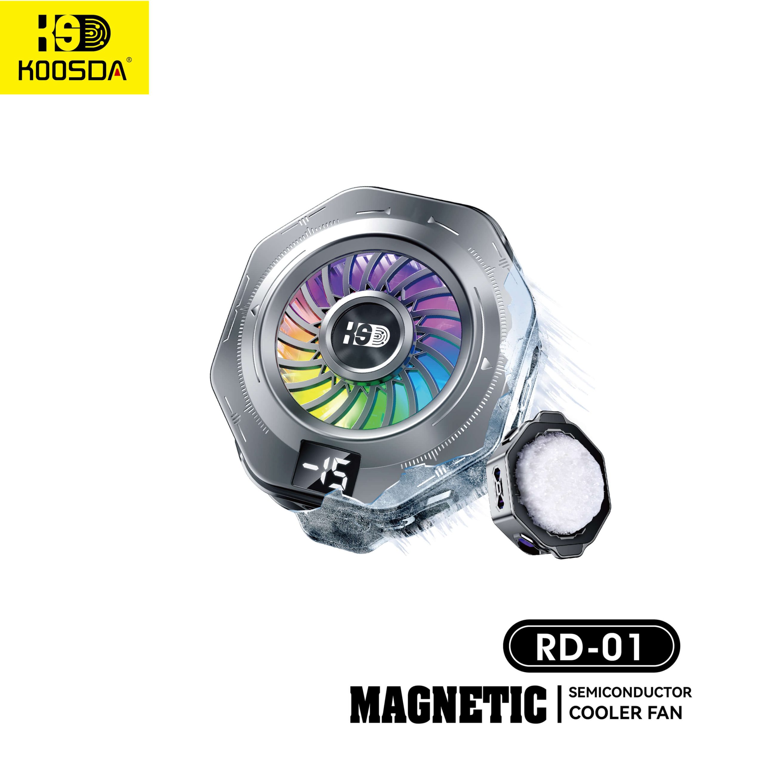0080e64233e99d94ab8303871d087aee KOOSDA RD-01 -15 °Derece Dijital Ekran Rgb Profesyonel Telefon Soğutucu - Görsel 1