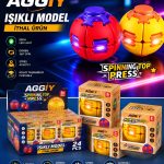 Aggiy Işıklı Spinning Top Press – LED Işıklı Stres Giderici Dönen Oyuncak